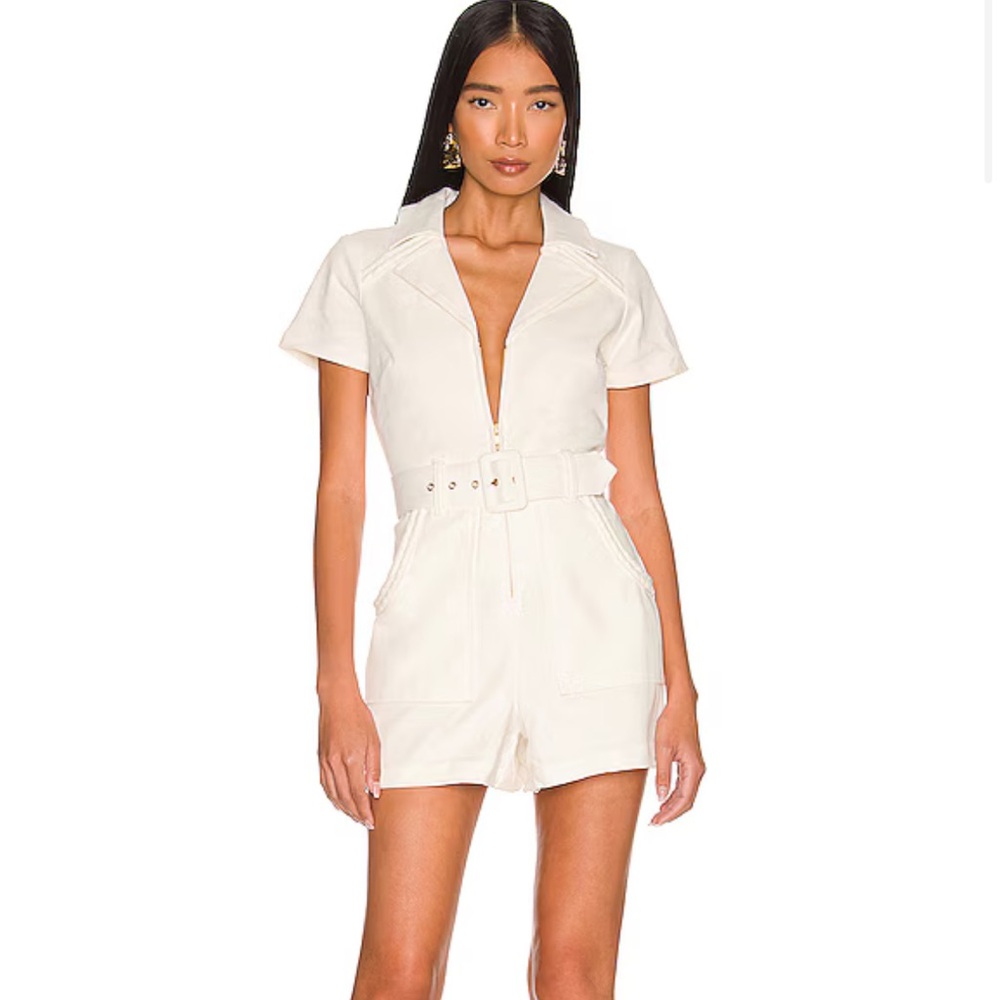 Show Me You Mumu Outlaw Romper in Pearly White